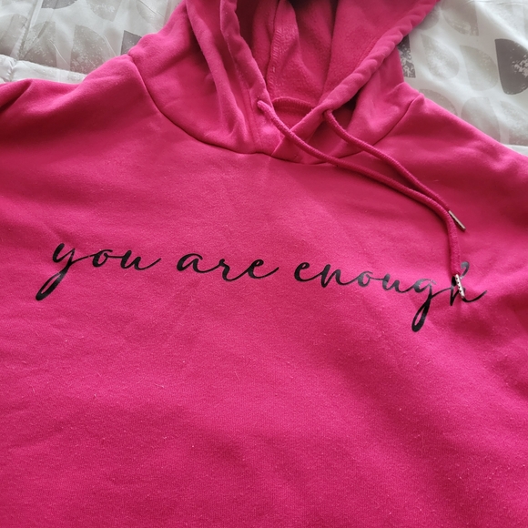SHEIN Tops - Hot Pink Hoodie "You Are Enough"